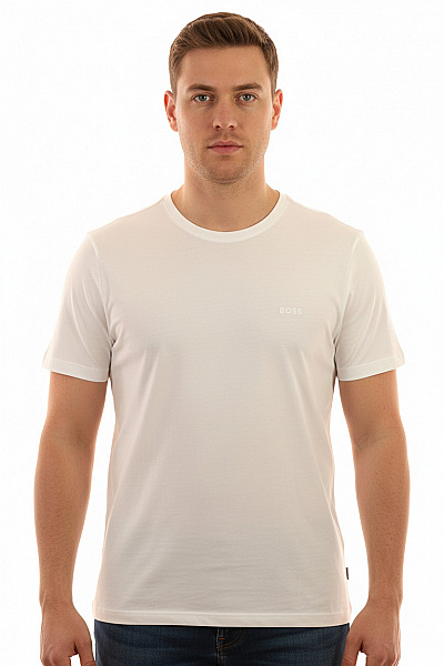 Hugo Boss Pánské Bavlněné Bílé Tričko Basic S Krátkým Rukávem A Nápisem Vel. XXL