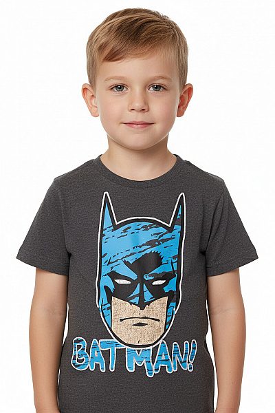 Dětské Chlapecké Batman Tričko Šedé Krátký Rukáv Potisk Velikost 2-3
