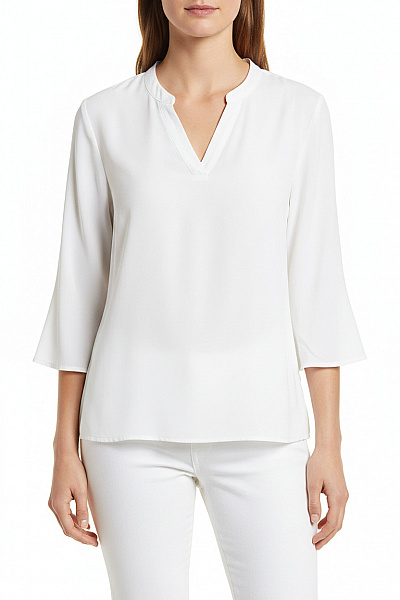 Dámská Letní Košile Volná Viskózová Bílá Velikost L