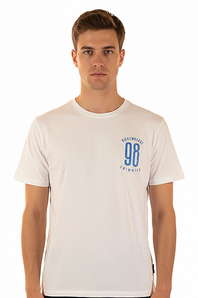 Pánské Bílé Tričko S Krátkým Rukávem A Potiskem Na Pláž Velikost XL