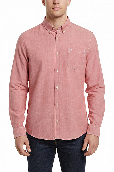 KENVELO Pánská Košile Dlouhý Rukáv červená Regular Fit Ležérní Vel. Xxl