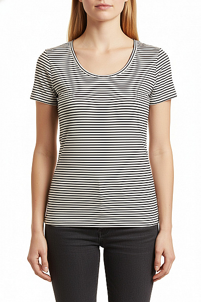 Quicksilver Dámské Pruhované Tričko S Krátkým Rukávem A Kulatým Výstřihem Vel. Xs