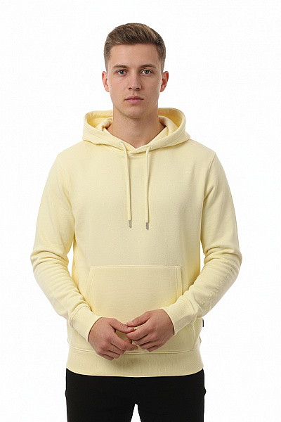 C.P.COMPANY Bavlněná žlutá Jednobarevná Mikina S Kapucí Přes Hlavu Streetwear Vel. S