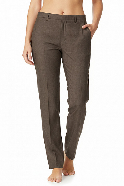 Hechter Hnědé Společenské Oblekové Kalhoty Rovné S Puky Velikost 24