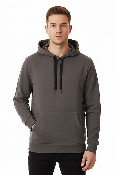 Mey Pánská Mikina Šedá Jednobarevná Streetwear DlouhýRukáv PřesHlava KlokaníKapsou Vel. M