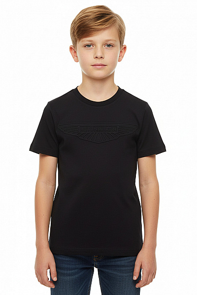 HACKETT Dětské černé Tričko Aston Martin S Reliéfním Logem Velikost 5/6let