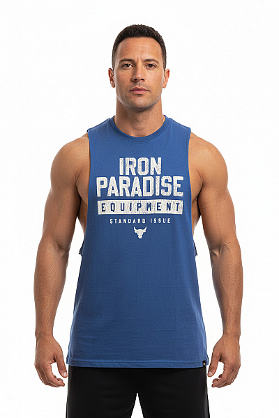 UNDER ARMOUR Pánské Tílko Modré S Nápisem Iron Paradise Equipment Vel. M