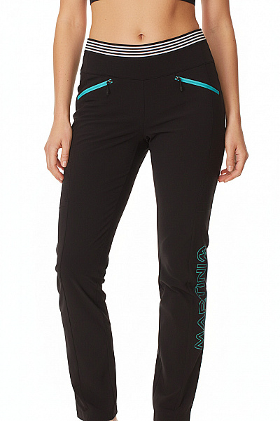 MARTINI Dámské černé Sportovní Dlouhé Kalhoty S Potiskem A Pružným Pasem Velikost M