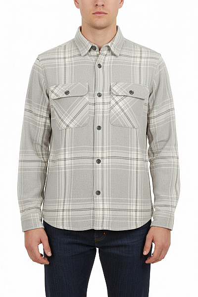 Jacky Luxury Pánská Flanelová Kostkovaná Košile S Dlouhým Rukávem šedá Ležérní Vel. L