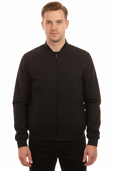 KENSINGTON Pánská Bavlněná Jarní Bomber Bunda Se Zipem černá Lehká Moderní Vel. L