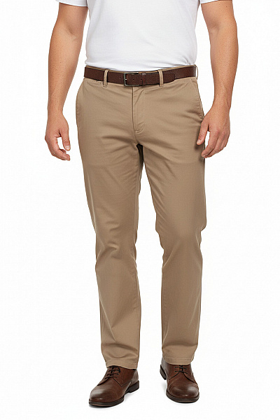 Eduard Dressler Pánské Chino Volnočasové Rovné Béžové S Knoflíky Vel. XL