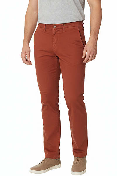 BALDESSARINI Pánské Chino Kalhoty Oranžové Rovné Ležérní S Kapsami Velikost 34/34