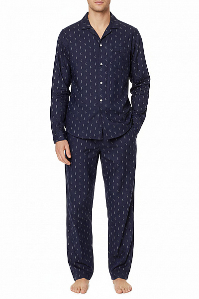 POLO CLUB Royal Berkshire Pánské Pyžamo Modré S Potiskem Vel. M