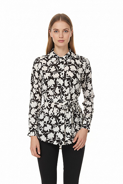 MICHAEL KORS Dámská Košile S Dlouhým Rukávem A Potiskem Květinová S Páskem Vel. S