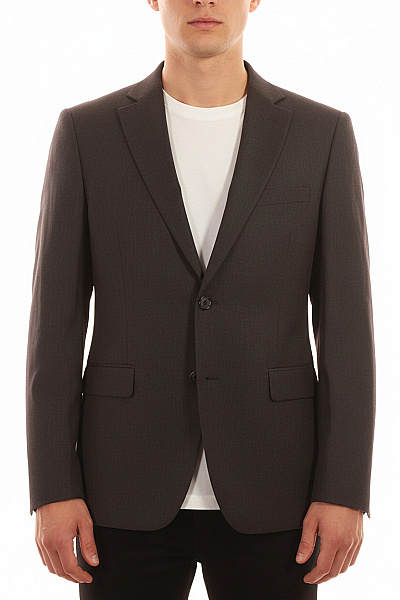 LAB Pánské Společenské Sako Tmavě Hnědé Jednořadé Elegantní Na Běžné Nošení Velikost L