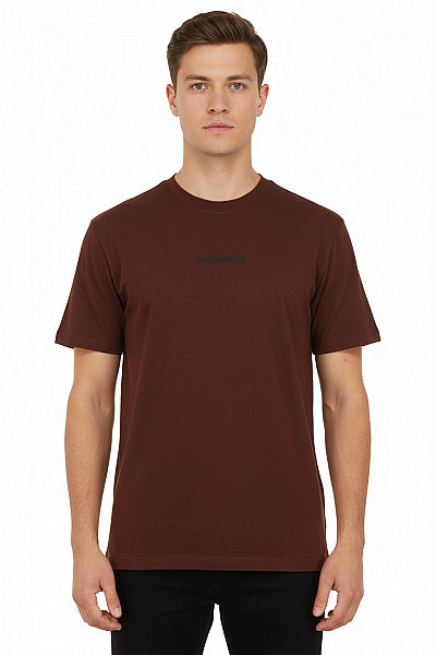John Richmond Pánské Hnědé Tričko S Krátkým Rukávem A Nápisem Basic Vel. M