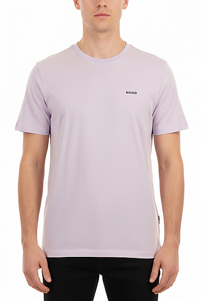 Hugo Boss Pánské Fialové Tričko S Krátkým Rukávem A Nápisem Basic Vel. M