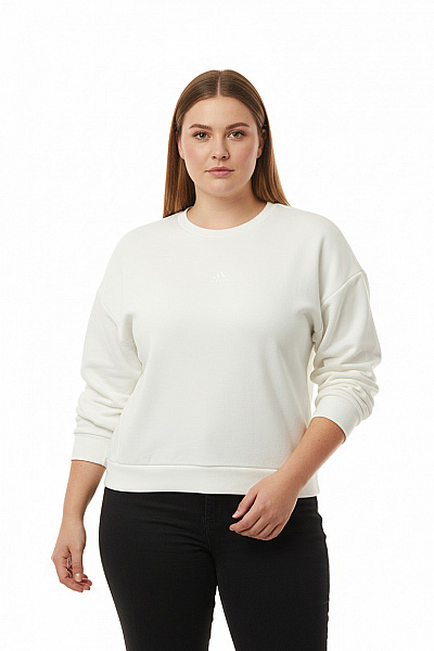 ADIDAS Dámská Bílá Mikina Crop Crewneck Sportovní Bez Potisku Vel. XXL