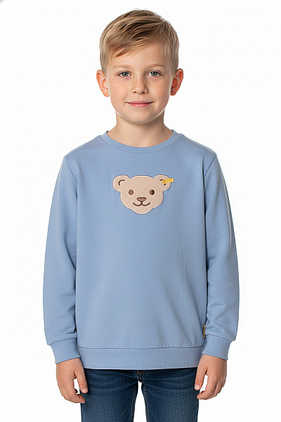 Steiff Dětská Bavlněná Modrá Mikina Medvídek Dlouhý Rukáv Velikost 128