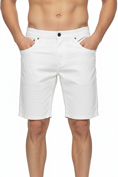 Ben Sherman Pánské Bílé Bavlněné Riflové Kraťasy S Kapsami Volnočasové Krátké Vel. 34