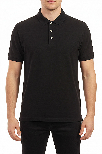 Pánské černé Polo Tričko S Krátkým Rukávem Basic Fitness Vel. Xl