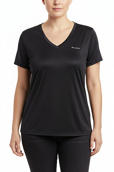 Columbia Dámské černé Sportovní Funkční Tričko S Krátkým Rukávem V Výstřih Vel. XL