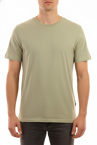 MICHAEL KORS Pánské Bavlněné Tričko Khaki Basic S Krátkým Rukávem A Kulatým Výstřihem Vel. L