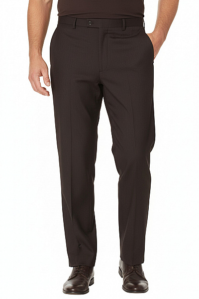 LAWRENCE GREY Pánské Tmavě Hnědé Oblekové Kalhoty Rovné Elegantní Business Vel. 106