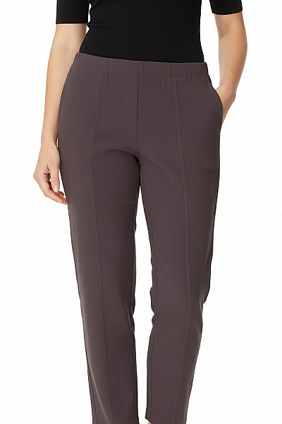 American Vintage Dámské Tmavě Hnědé Chinos Pohodlné Ležérní Rovné S Gumou V Pase Velikost L