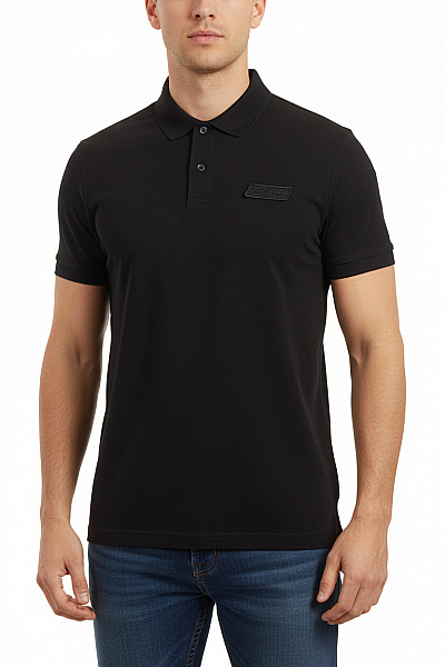 Hugo Boss Polo Tričko černé Jednobarevné Basic S Krátkým Rukávem Velikost Xl