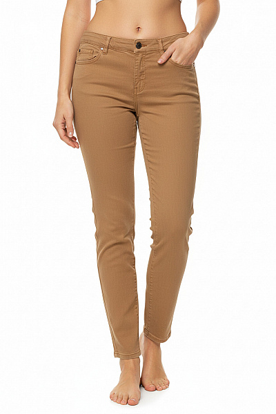 Cartoon Dámské Rovné Kalhoty Hnědé Keprové Ležérní S Kapsami Vel. 40