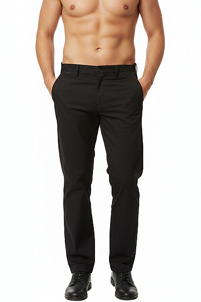 BALDESSARINI Letní Bavlněné Chinos Kalhoty Rovné Volnočasové černé Vel. L