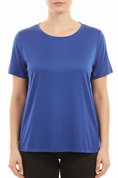 LAWRENCE GREY Dámské Modré Tričko Bez Rukávů Kulatý Výstřih Basic Vel. Xl