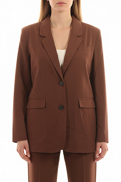VERO MODA Dámské Hnědé Sako Společenské Ležérní Jednořadé Moderní Kapsy Vel. 42