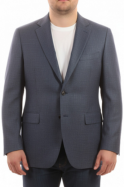 Pánské Modré Sako Struktura Jednořadé Elegantní Business Volnočasové Velikost XXL