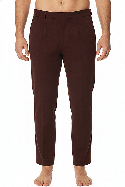KIEFERMANN Pánské Rovné Kalhoty Hnědé Elegantní S Puky S Kapsami Velikost Xl
