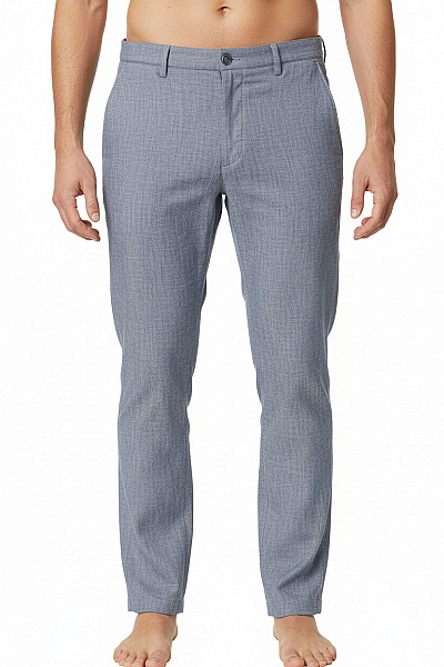 CLUB Of GENTS Letní Modré Lněné Volnočasové Rovné Kalhoty S Kapsami Velikost L