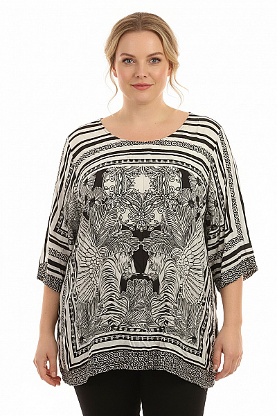 Frapp Dámská Halenka S Krátkým Rukávem A Potiskem Velikost XXL