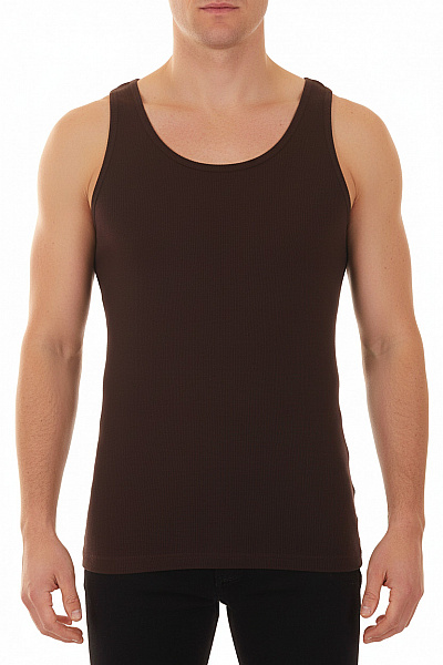 LAWRENCE GREY Bavlněné Hnědé Tílko Basic Jednobarevné Bez Rukávů