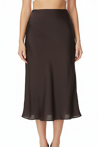 Hugo Boss Dámská Dlouhá Maxi Sukně Tmavě Hnědá Splývavá Elegantní Velikost 40