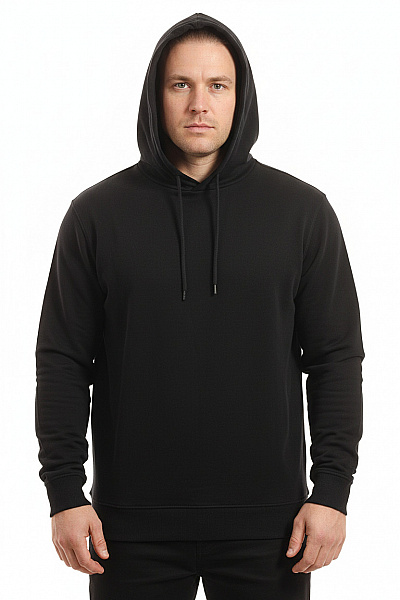 Hugo Boss Pánská černá Mikina S Kapucí Přes Hlavu Streetwear Vel. Xxl