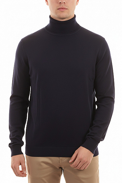 LAWRENCE GREY Pánský Tmavě Modrý Rolák Basic Přes Hlavu Elegantní Podzimní Jarní Tenký Velikost L