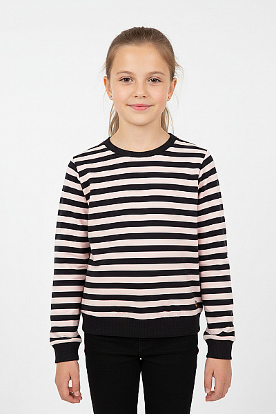 TOM TAILOR Dívčí Pruhovaná Mikina Růžová Bavlněná