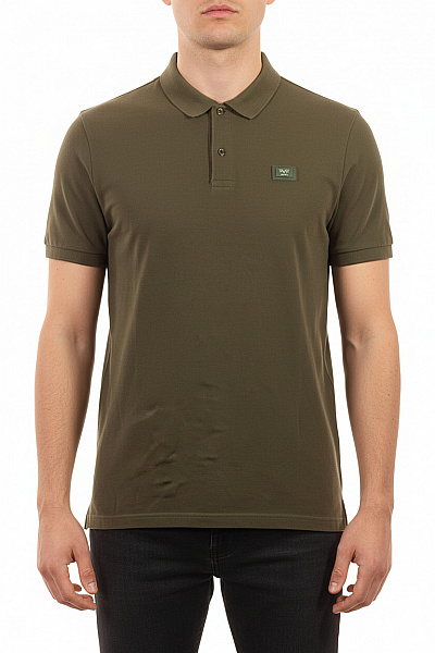VERSACE Pánské Khaki Polo Tričko Krátký Rukáv Jednobarevné Basic Vel. 2xl