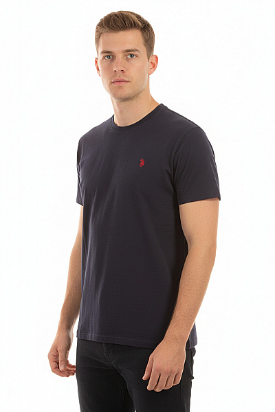 U.S.POLO ASSN. Pánské Tričko Tmavě Modré S Krátkým Rukávem Basic S Výšivkou