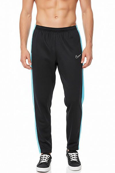 Nike Černé Sportovní Tepláky S Modrým Bočním Pruhem A Logem Velikost XS