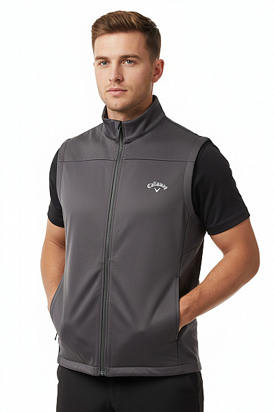 Callaway Pánská Sportovní Funkční Vesta Tmavě šedá Celorozepínací Velikost L