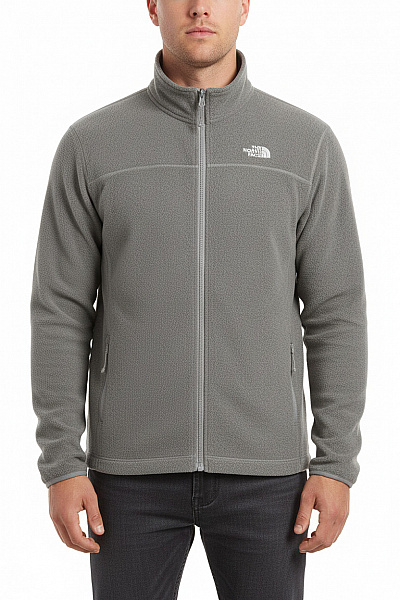 THE NORTH FACE Pánská Polyesterová Fleecová Mikina šedá Outdoor Hřejivá Rozepínací Velikost L