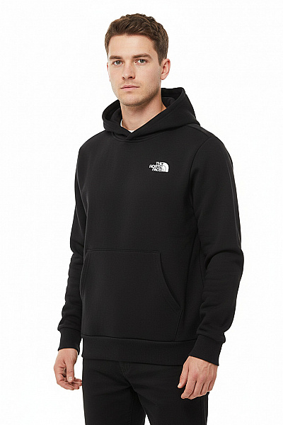 THE NORTH FACE Pánská Bavlněná černá Mikina S Kapucí Přes Hlavu Klokaní Kapsou Streetwear Vel. L