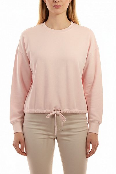 Calvin Klein Dámská Bavlněná Crop Mikina Růžová Jednobarevná Streetwear Přes Hlavu Velikost M